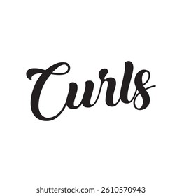 Curls text on white background.