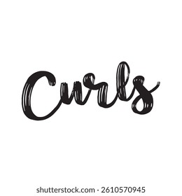 Curls text on white background.