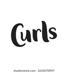 Curls text on white background.