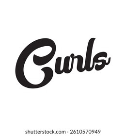 Curls text on white background.