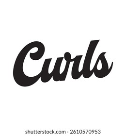 Curls text on white background.