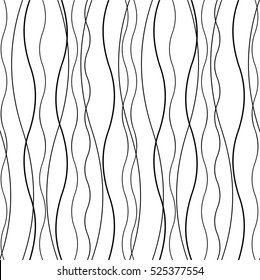 Curls. Vector Seamless Pattern. Wave On The Pattern. 