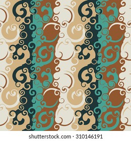 curls and waves - abstract vector pattern