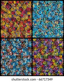 Curly abstract background, seamless patterns