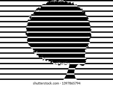 curly afro hair, portrait African Women , dark skin female face with curly hair afro 
