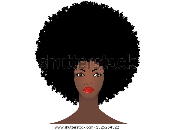 Curly Afro Hair Portrait African American Stock Vector (Royalty Free ...