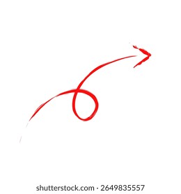 Curly-up-Pfeilelement auf weißem Hintergrund 