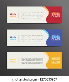 curly banner template design with horizontal advertising banner space for text vector illustration