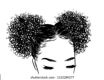 Girl Bun Drawing Images Stock Photos Vectors Shutterstock