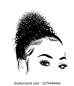 Vectores Imagenes Y Arte Vectorial De Stock Sobre Hair Bun