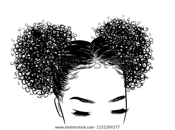 Curly Beauty Girl Illustration Isolated On Stock Vector