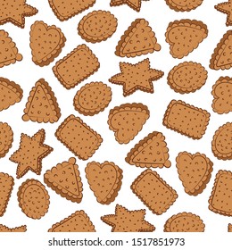 
Curly biscuits. Texture. Dessert. Element for design. Vector illustration.