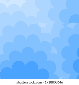 curly blue wave clouds abstract background vector