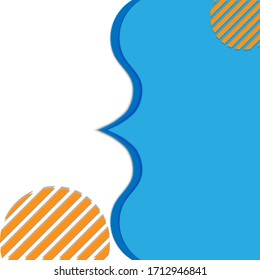 The curly border of blue and white. Abstract background