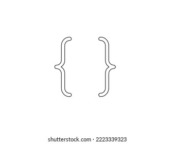 Curly brace, bracket line icon. Vector illustration.