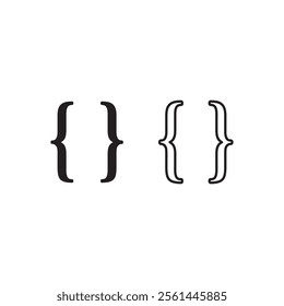 Curly brace, bracket line icon. vector flat black simple illustration for web and app..eps