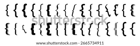 Curly Braces and Brackets Collection Typographic Symbols Vector