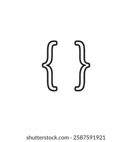 Curly braces, curly brackets icon.vector flat black linear illustration for web and app..eps
