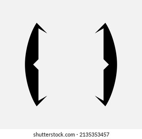 El curly marca la puntuación en el icono negro. Símbolo creativo y elegante para teclear o tipografiar. Concepto de elemento de diseño aislado de ornamentos y vectores para mensajes y comillas