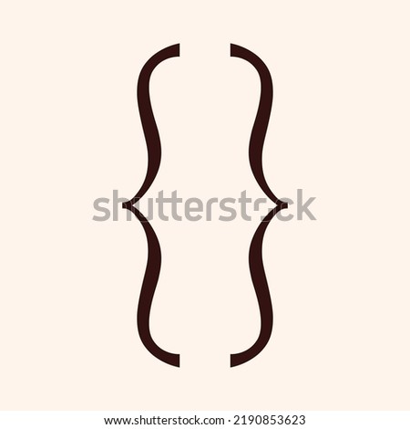 Curly braces symbols pair. Double brackets punctuation mark. Maths pointy sign for quote text, mathematics. Typography opening and closing symmetric frames. Isolated vector illustration
