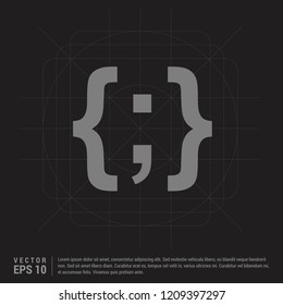 curly bracket - Black Creative Background - Free vector icon