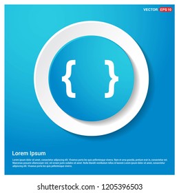 curly bracket icon Abstract Blue Web Sticker Button - Free vector icon