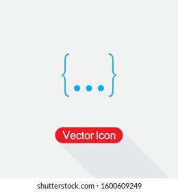 The Curly Bracket Icon, Quote Sign Vector Illustration Eps10