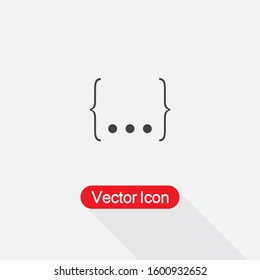 The Curly Bracket Icon, Quote Sign Vector Illustration Eps10