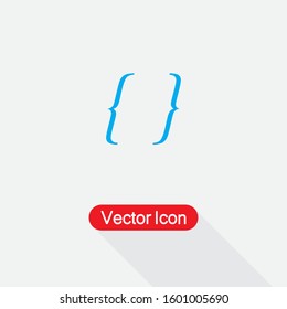 Curly Bracket Icon, Quote Sign Vector Illustration Eps10