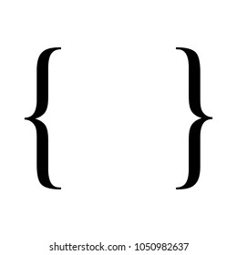 Curly Bracket icon. Quote symbol. Vector illustration