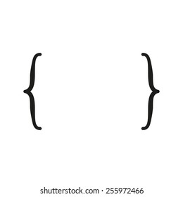 The curly Bracket icon. Quote symbol. Flat Vector illustration