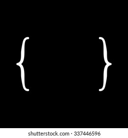The curly Bracket icon. Quote symbol. Flat Vector illustration