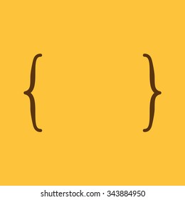 The curly Bracket icon. Quote symbol. Flat Vector illustration