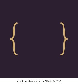 The curly Bracket icon. Quote symbol. Flat Vector illustration