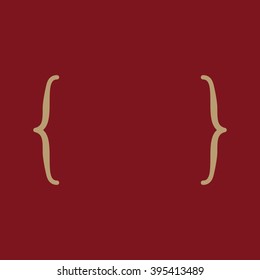 The curly Bracket icon. Quote symbol. Flat Vector illustration
