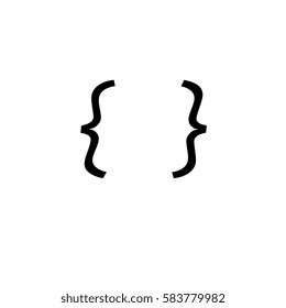 the curly bracket icon . Quote symbol