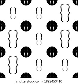 Curly Bracket Icon Seamless Pattern, Braces Seamless Pattern Vector Art Illustration