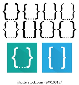 Curly bracket icon set