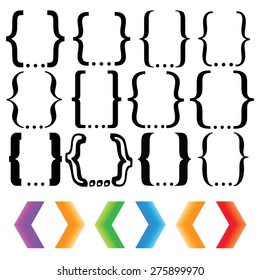 Curly Bracket Icon Set