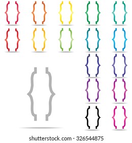 Curly Bracket icon set : Colorful vector on white background : logo vector
