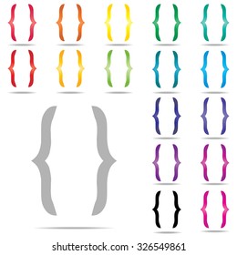 Curly Bracket icon set : Colorful vector on white background : logo vector