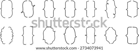 Curly bracket icon set for design and coding. Outline brace shapes for UI, typography, and layouts. Clean symbols isolated on white background.