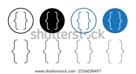 Curly bracket icon Thin outline art symbol