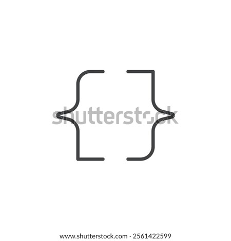 Curly bracket icon Vector logo set flat