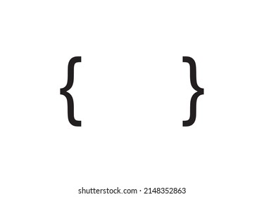 curly brackets or braces symbol is either of two tall fore or  back-facing punctuation marks commonly used to isolate a segment of text or data from its surroundings vector illustration design sign 