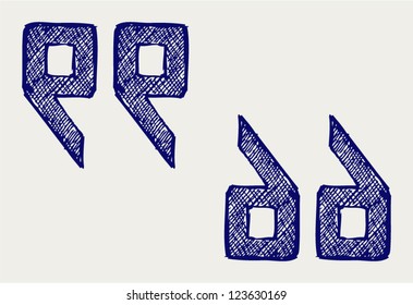 Curly brackets. Doodle style