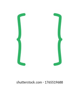 paréntesis curvados diseño de iconos de estilo plano, tema de finanzas matemáticas y educación Ilustración vectorial