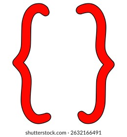 curly brackets illustration hand drawn isolated vector