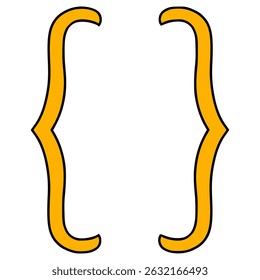 curly brackets illustration hand drawn isolated vector