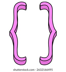 curly brackets illustration hand drawn isolated vector